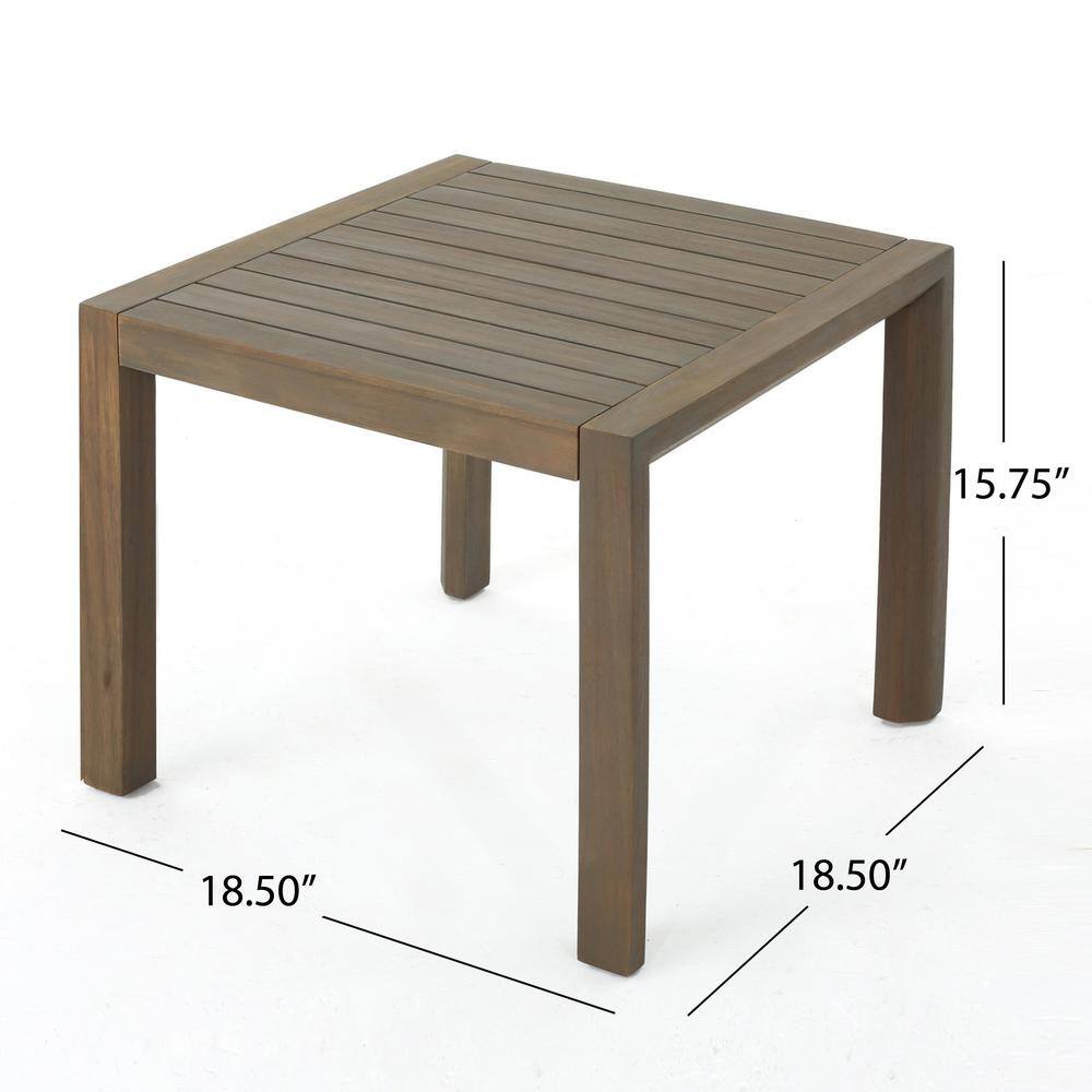 Noble House Leah Grey 7-Piece Wood Patio Conversation Seating Set with Grey Cushions