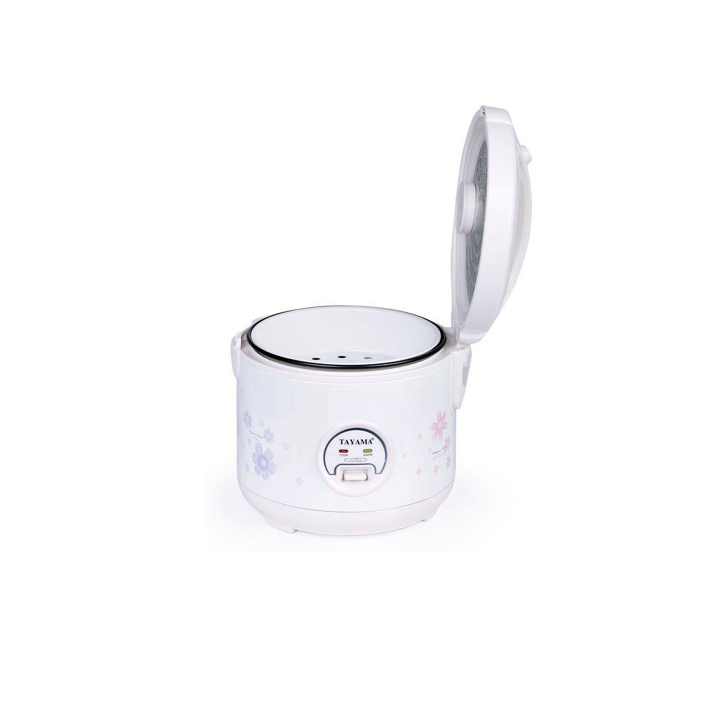Tayama 5 Cups Uncooked Cool Touch Electronic Rice Cooker in White