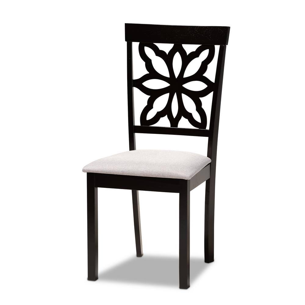 Baxton Studio Dallas 7-Piece Grey and Dark Brown Dining Set