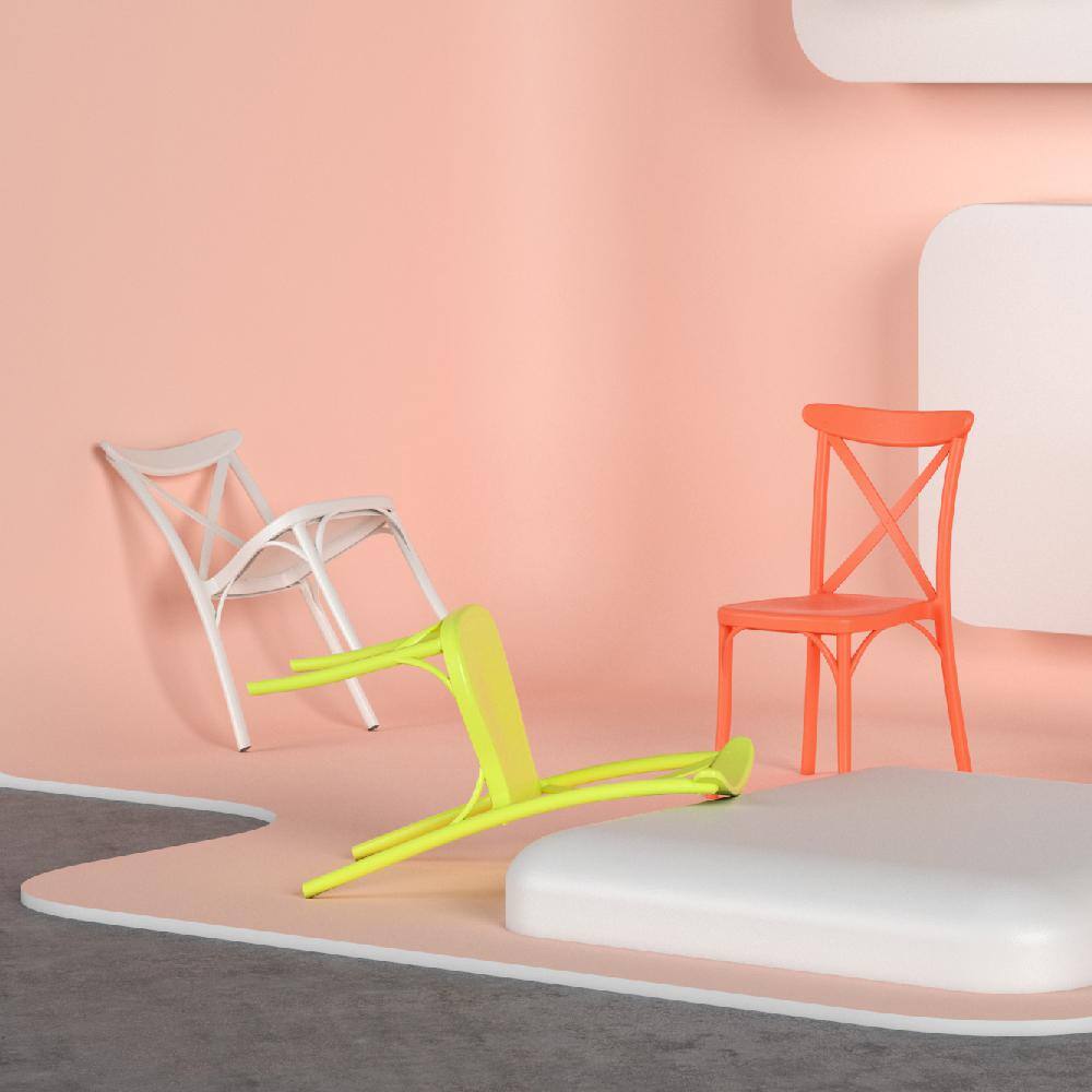 Lagoon Stackable X White Dining Chair (Set of 2)