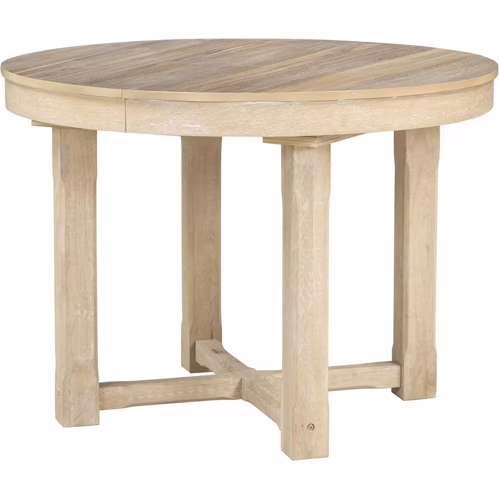 Harper & Bright Designs 5-Piece Natural Wood Wash Round to Oval MDF Top Dining table Set Seats-4 with Extendable Butterfly Leaf and 4-Chairs