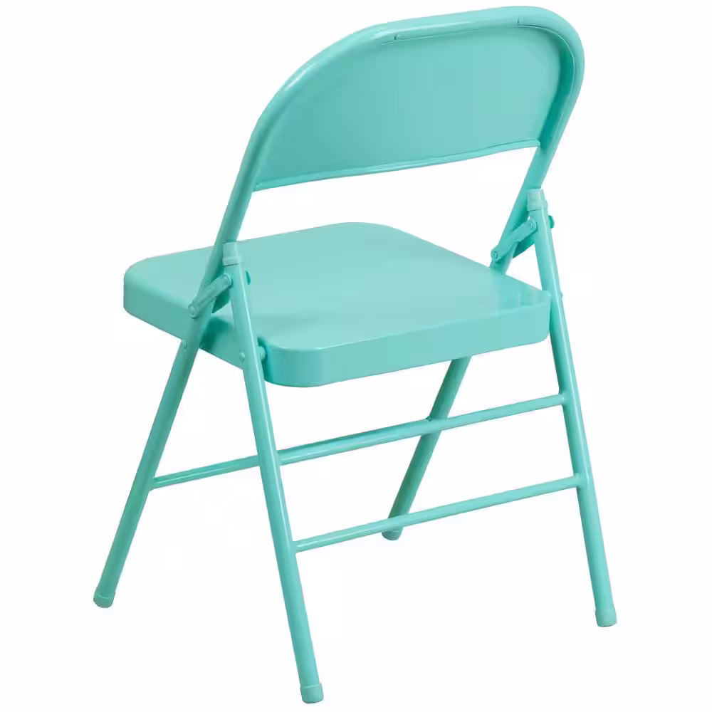 Carnegy Avenue Tantalizing Teal Metal Folding Chair (2-Pack)