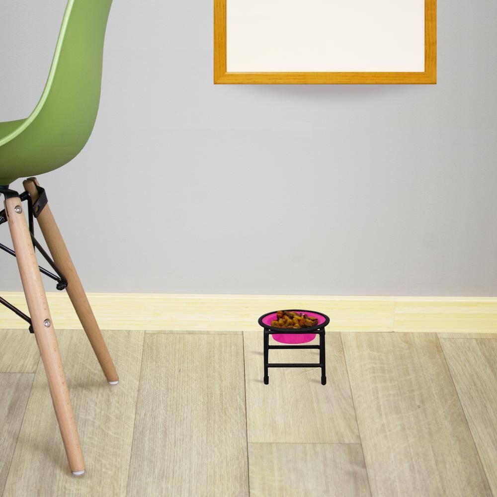 Platinum Pets 0.75 Cup Switchin Stainless Steel Dog/Cat Diner Feeder Replacement Bowl in Bubble Gum Pink