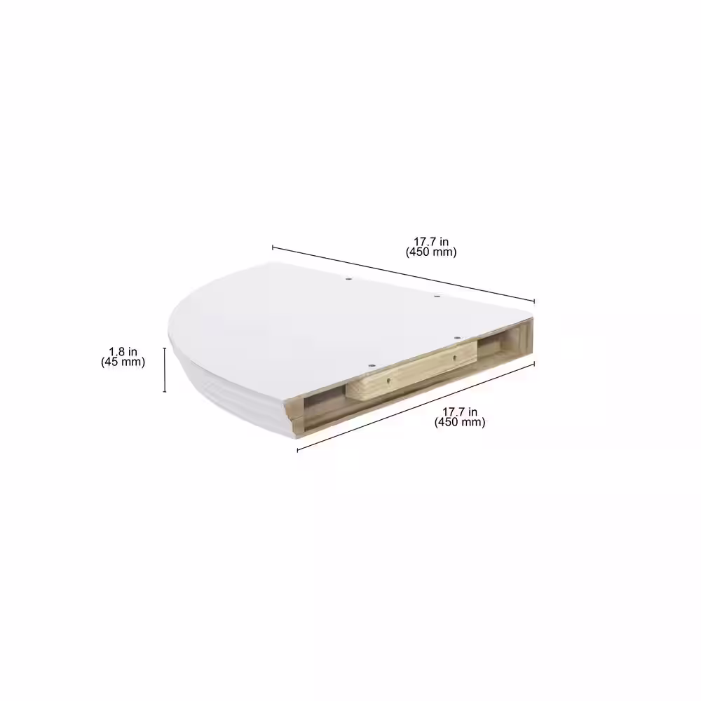 None PROFILE 17.7 in. x 17.7 in. x 1.8 in. White MDF Floating Decorative Wall Shelf with Brackets