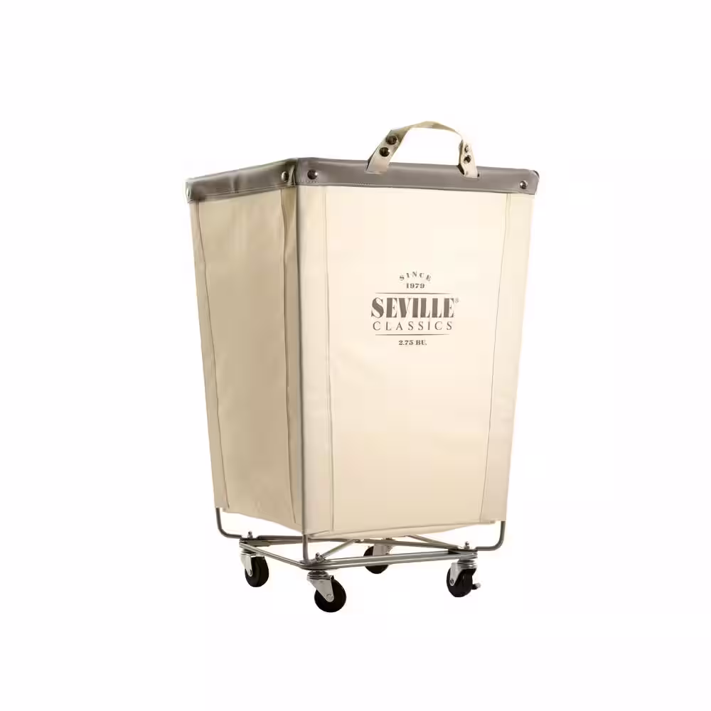 Seville Classics Commercial Canvas Laundry Hamper Cart