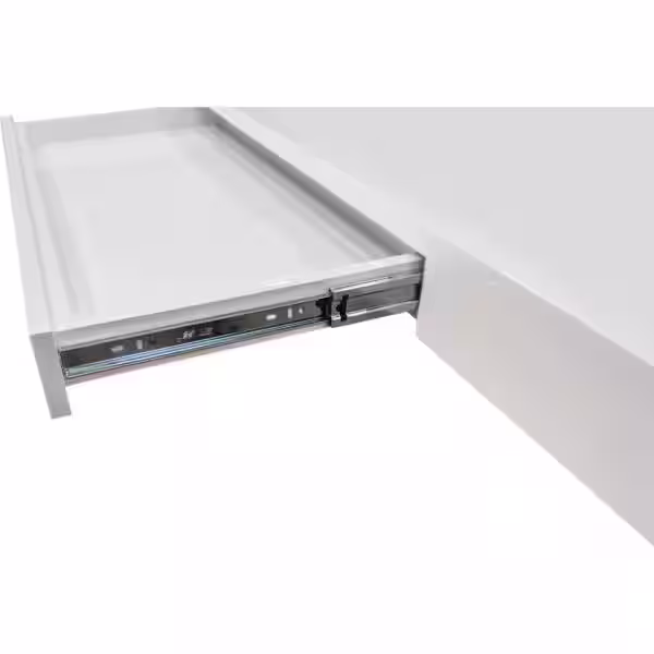 None 47 in. Rectangular White Modern Computer Desk, Gold