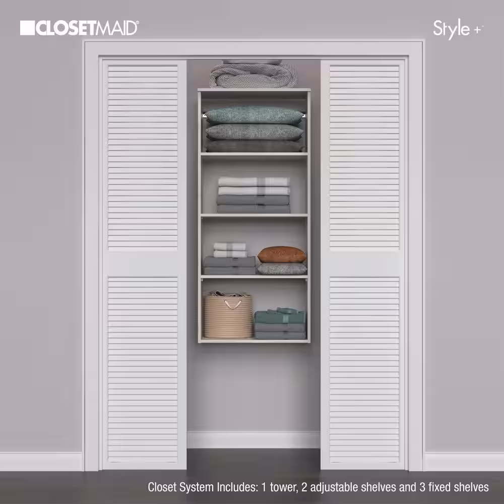 ClosetMaid Style+ 25 in. W Bleached Walnut Hanging Wood Closet Tower