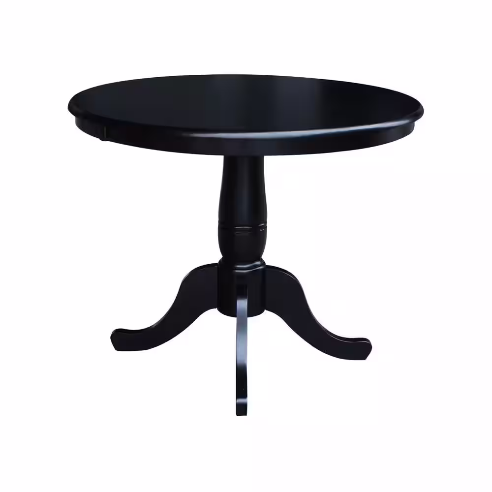 International Concepts Black 36 in. x 36 in. x 48 in. Extension Laurel Pedestal Table