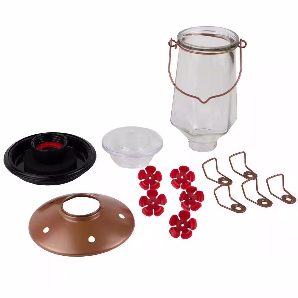 Perky-Pet 28 oz. Capacity Crystal Top-Fill Glass Hummingbird Feeder