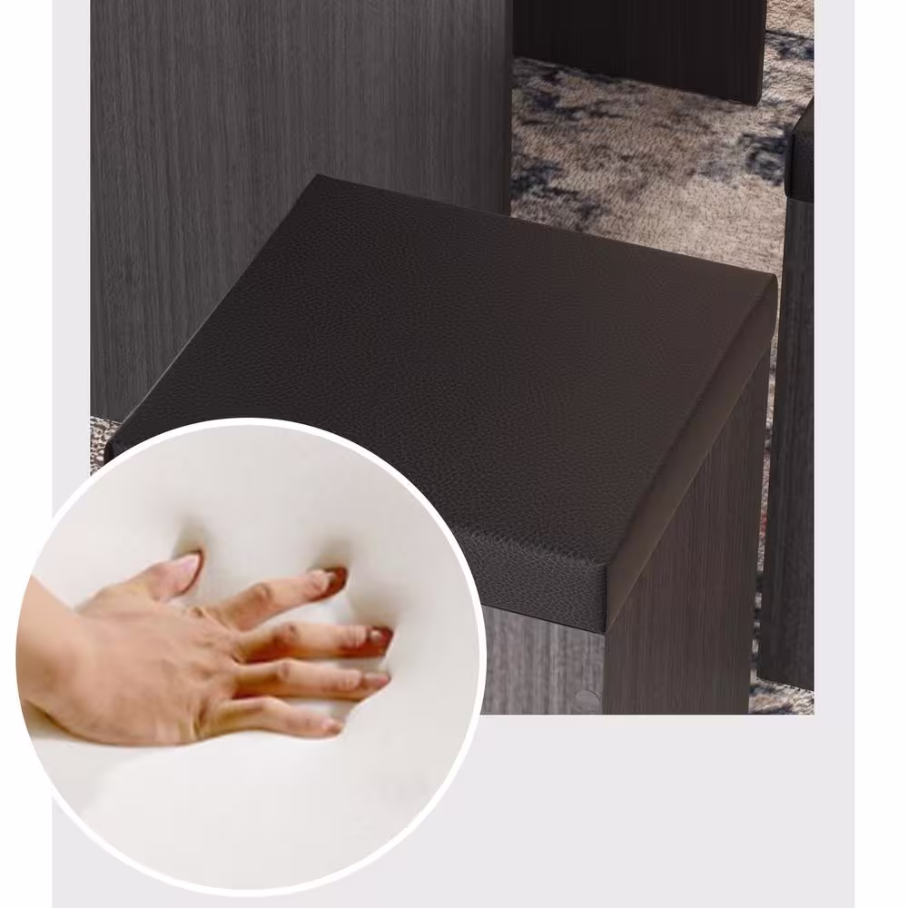 None 9-Piece Gray Dining Table Set Kitchen Furniture With Upholstered Seat and Table