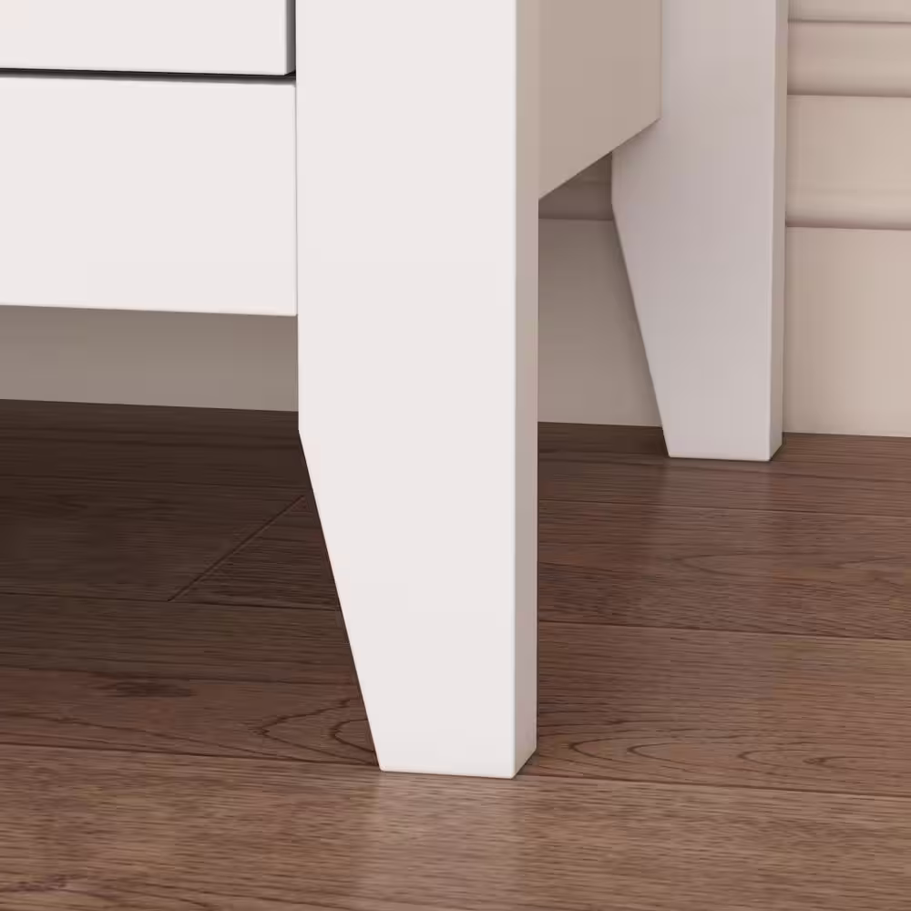 None White Wooden Dresser, Vanity, Cabinet with 6 Drawers and Eco-Friendly Paint Finish, 31.5 in. H x 55.1 in. W x 15.7 in. D