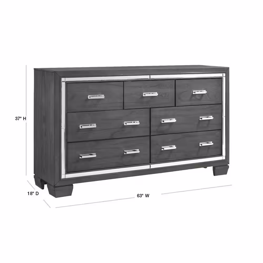 Picket House Furnishings Kenzie 7-Drawer Grey Dresser