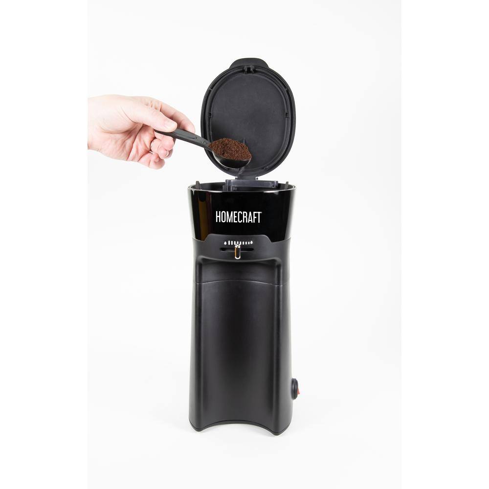 3 Cup Black Iced Coffee Maker with Insulated Tumbler and Straw