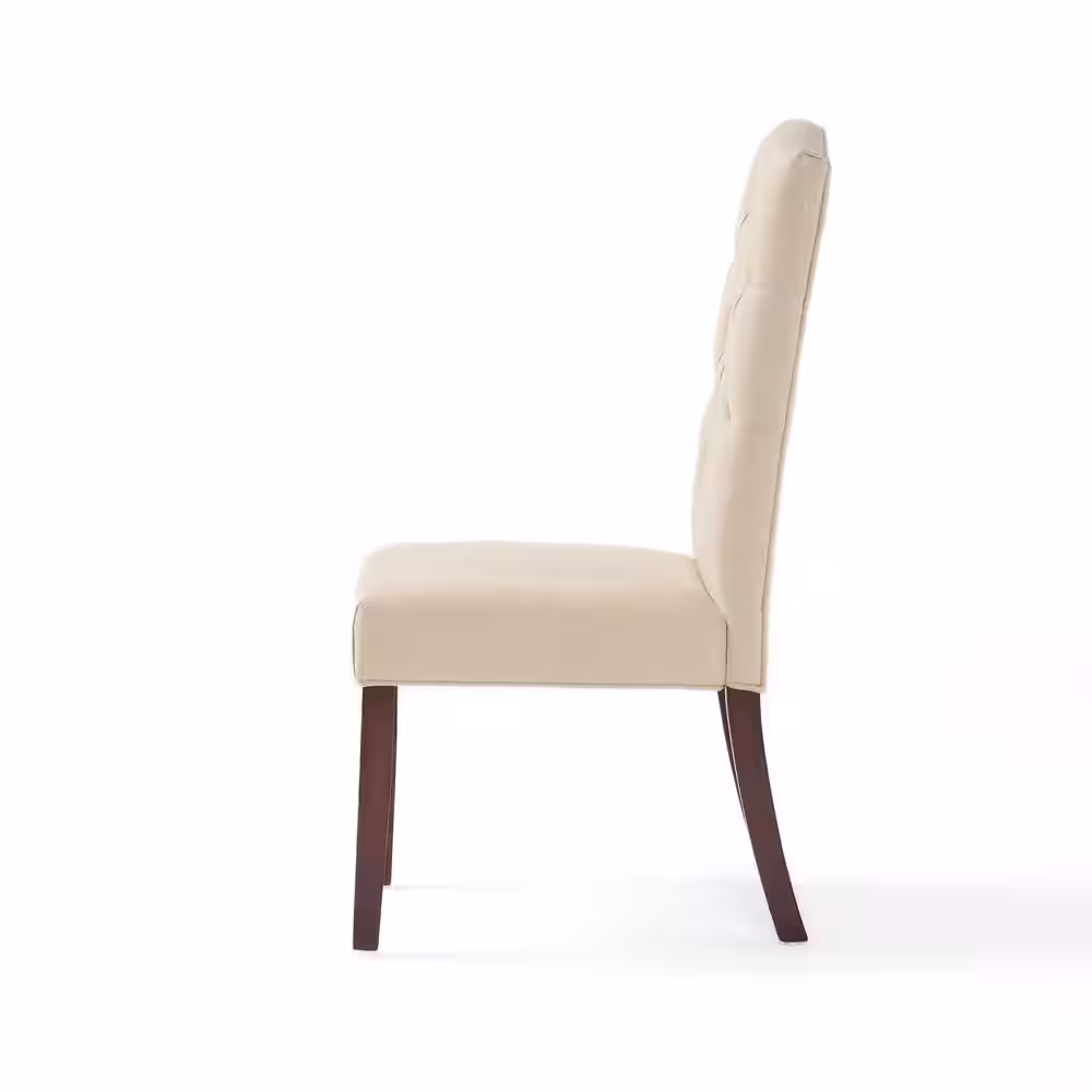 Noble House Crown Ivory Linen Dining Chair (Set of 2)