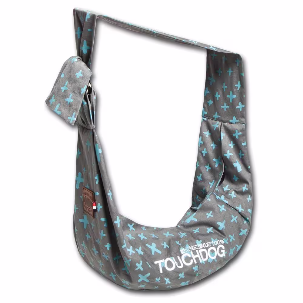 Touchdog Grey Paw-Ease Over-The-Shoulder Travel Sling Pet Carrier
