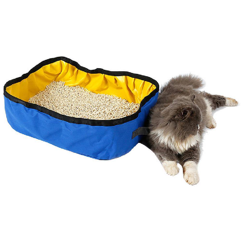 PET LIFE Litter Go Travel Folding Waterproof Kitty Cat Litterbox and Bath