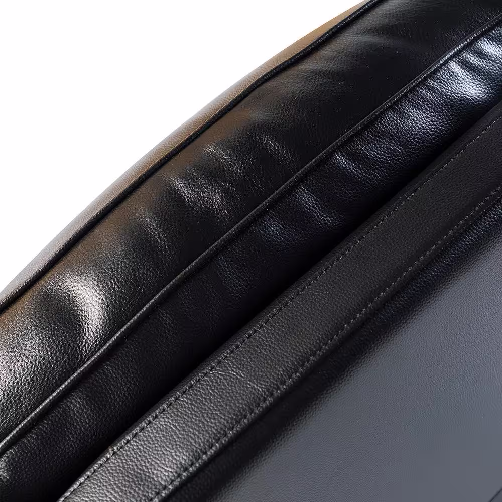 JAYDEN CREATION Theresa Comfy Black Manual 3-Position Cigar Genuine Leather Recliner with Nailhead Trim and Solid Wooden Legs Set of 2