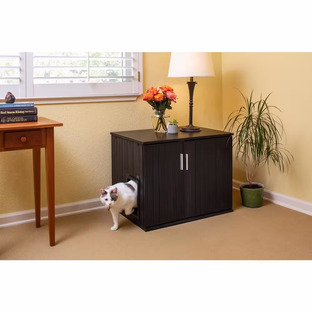 New Age Pet ECOFLEX Promax LitterLoo Litter Box Cover Table - Espresso