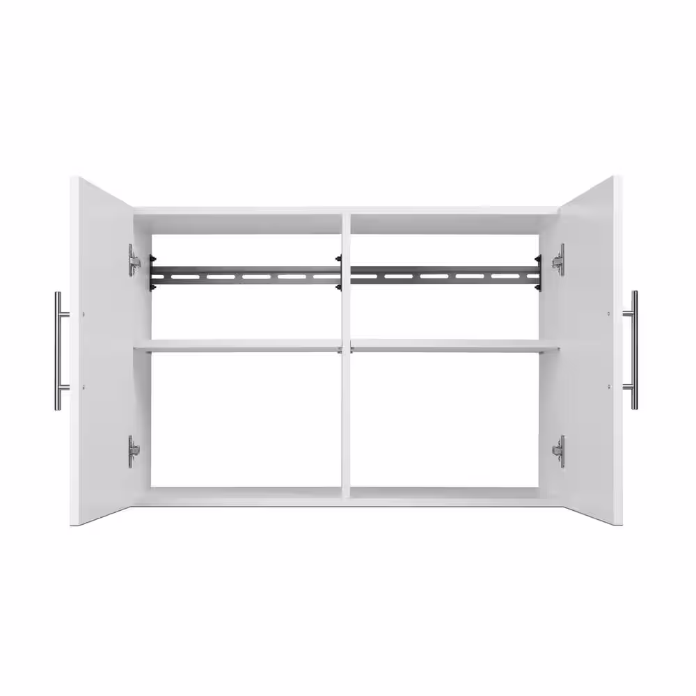 Prepac HangUps Collection Wood 2-Shelf Wall Mounted Garage Cabinet in White (36 in W x 24 in H x 16 in D)