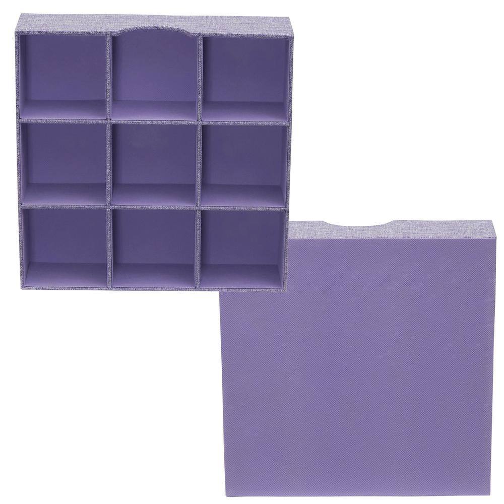 HOUSEHOLD ESSENTIALS 12 in. W x 3 in. H Iris Heather Linen 1 Drawer Unit 9 Section Hard-Sided Trays (2-Pack)