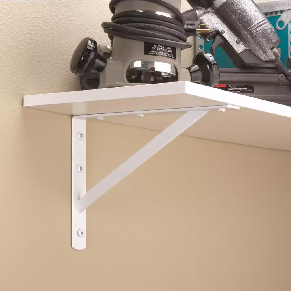 Everbilt 18 in. x 16 in. White Heavy-Duty Shelf Bracket