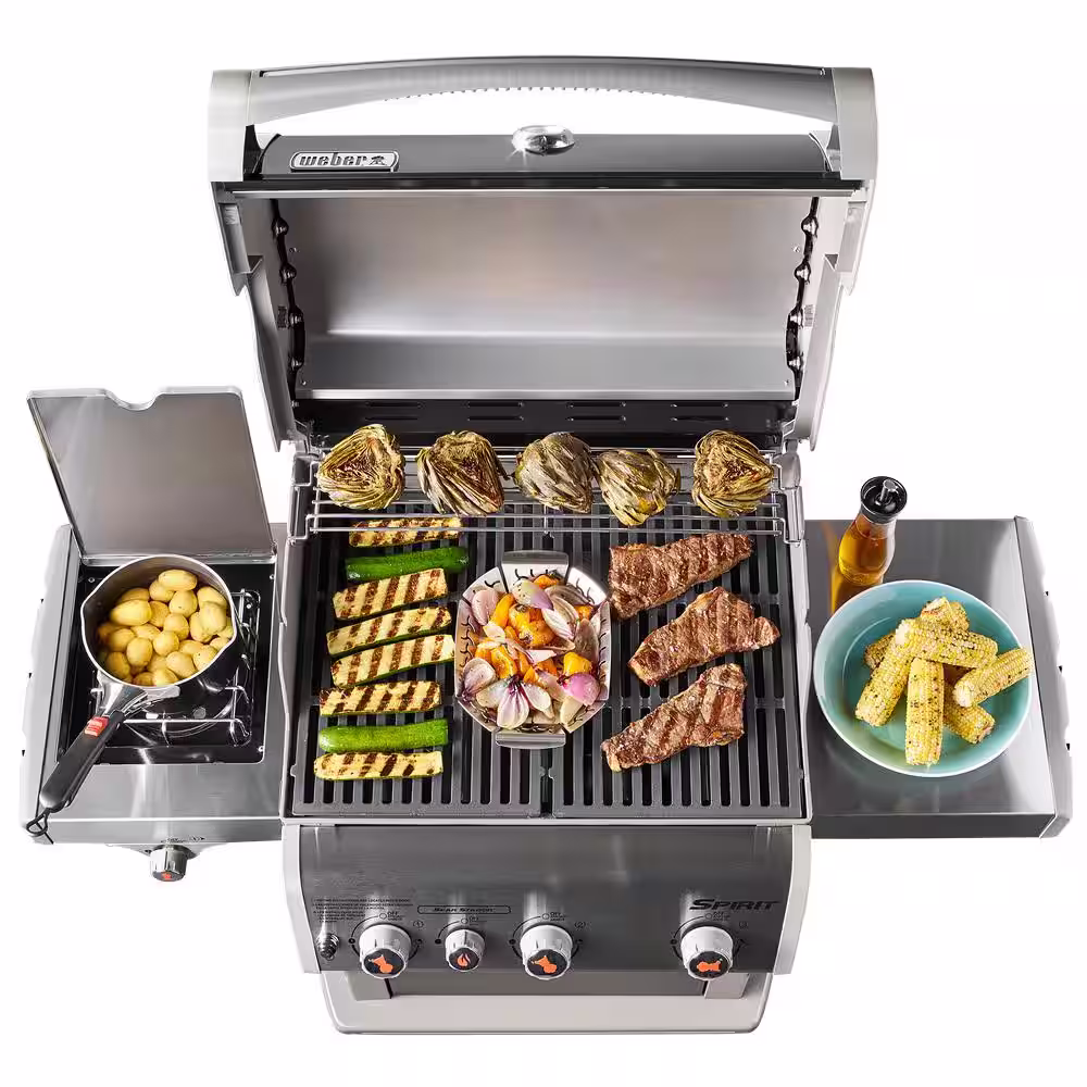 Weber Spirit E-330 Liquid Propane Gas Grill Combo with Full Size Griddle