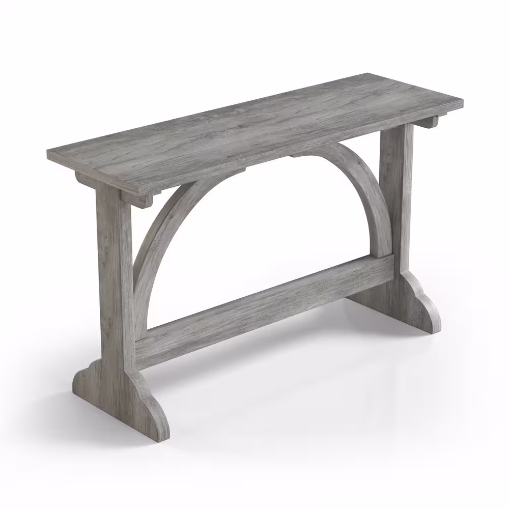 Furniture of America Hava 47.24 in. Vintage Gray Oak Rectangle Wood Console Table