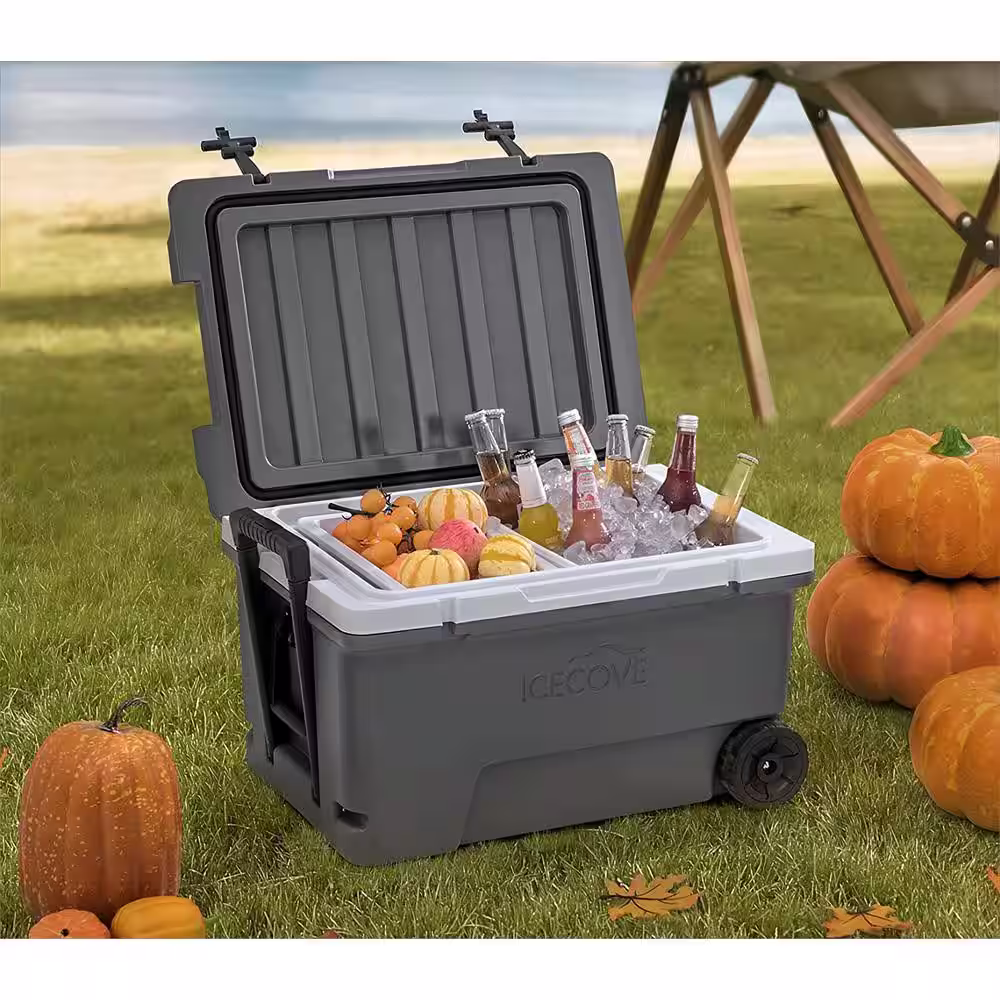 Sunjoy IceCove 60-Quart Solar Cooler - Castlerock Grey