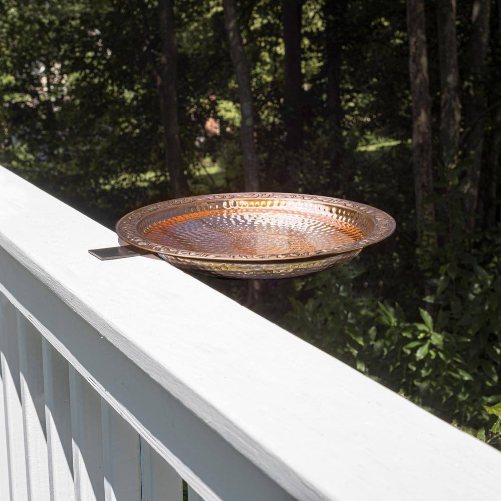 Good Directions 18 in. Pure Copper Deck Mount Birdbath