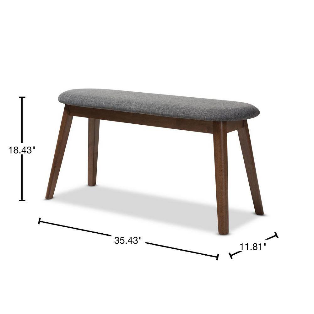 Baxton Studio Easton Dark Gray Fabric Bench