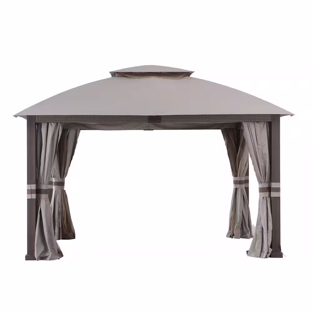Sunjoy SummerCove Fiona 11 ft. x 13 ft. Light Gray 2-tier Gazebo