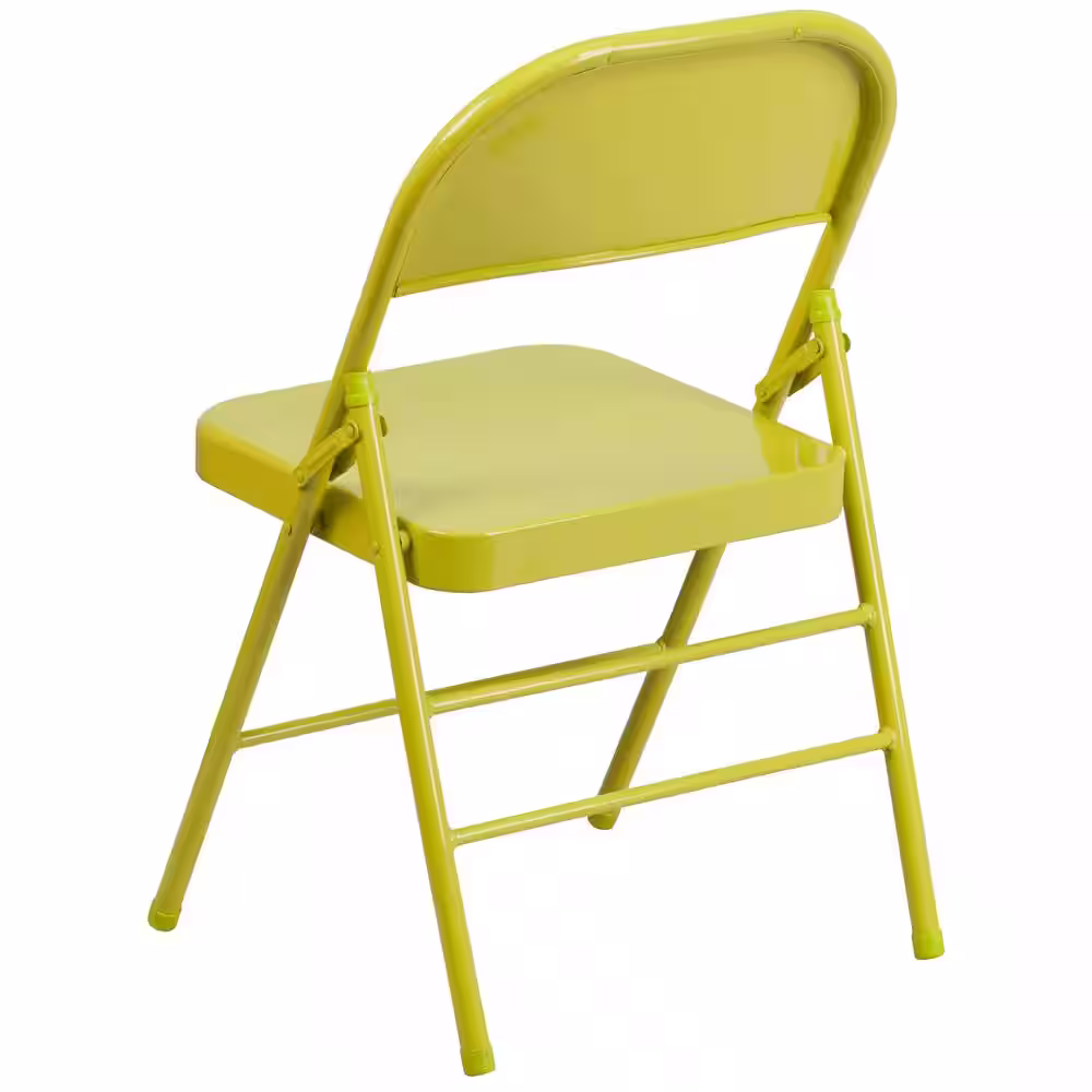 Carnegy Avenue Twisted Citron Metal Folding Chair (2-Pack)