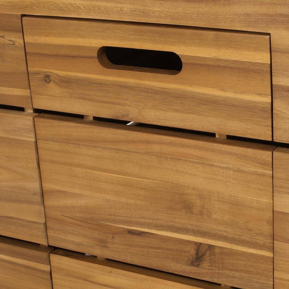 Noble House Barnsley Teak Square Wood Fire Pit Table