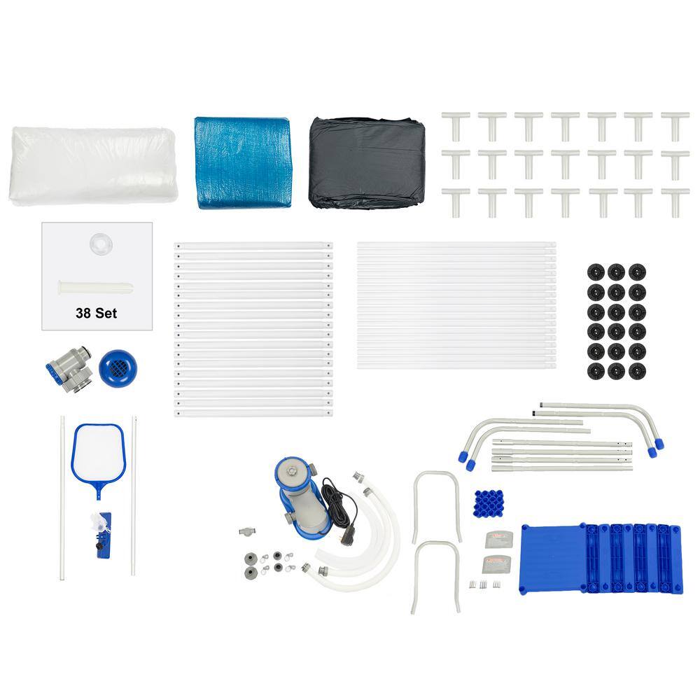 Bestway 18 ft. Round 48 in. D Steel Pro Hard Sided Frame Above Ground Pool Set with Skimmer