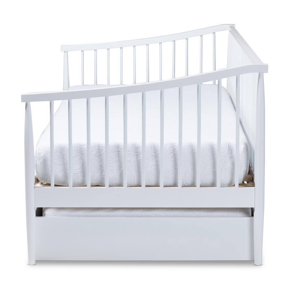 Baxton Studio Renata White Twin Daybed with Trundle