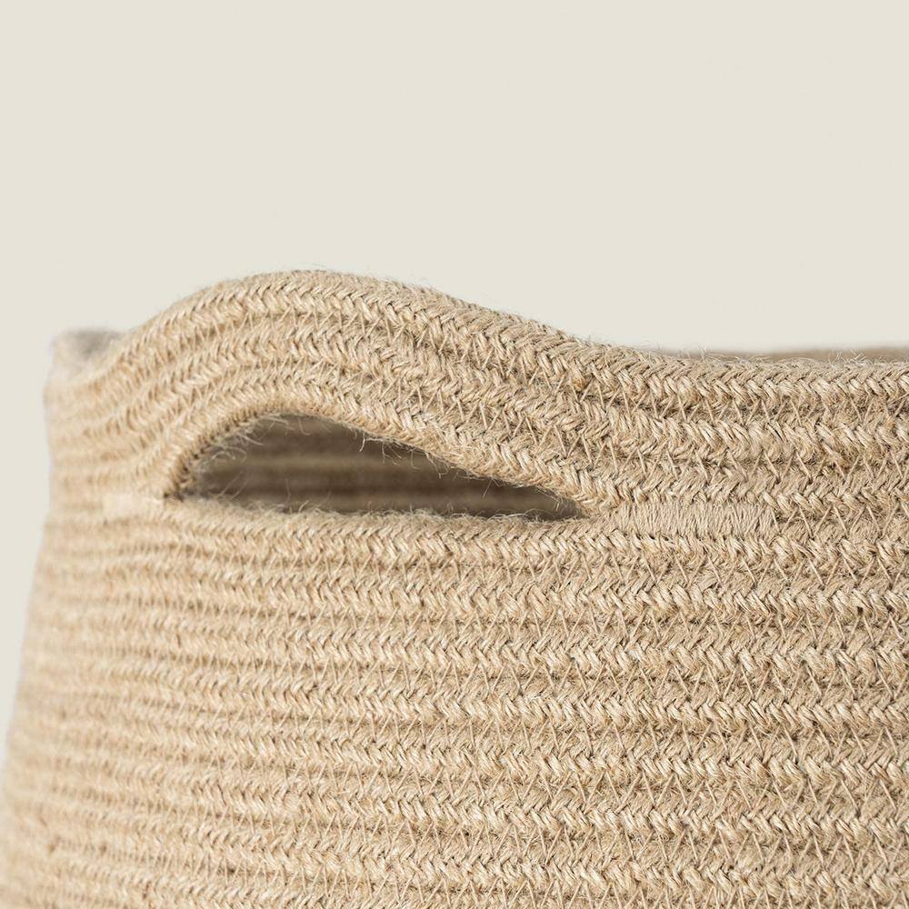 None 19.3 in. W x 19.3 in. D x 25.6 in. H Jute Laundry Basket Hamper White and Jute