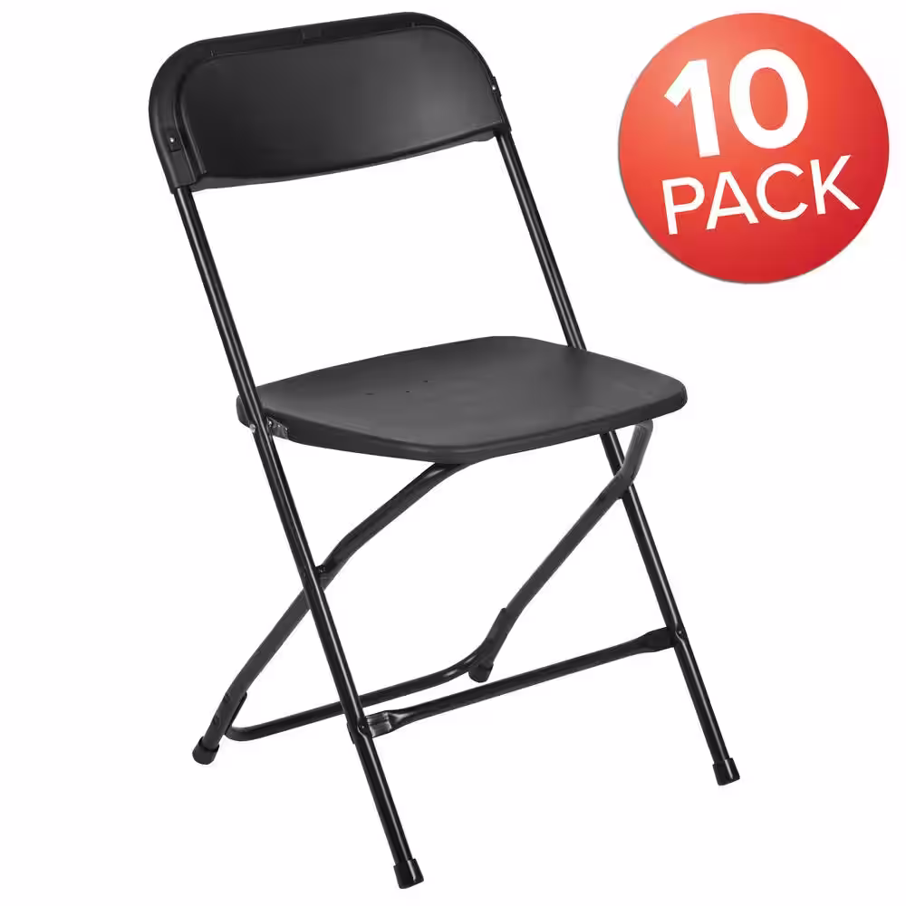 Carnegy Avenue Black Metal Folding Chair (Set of 10)