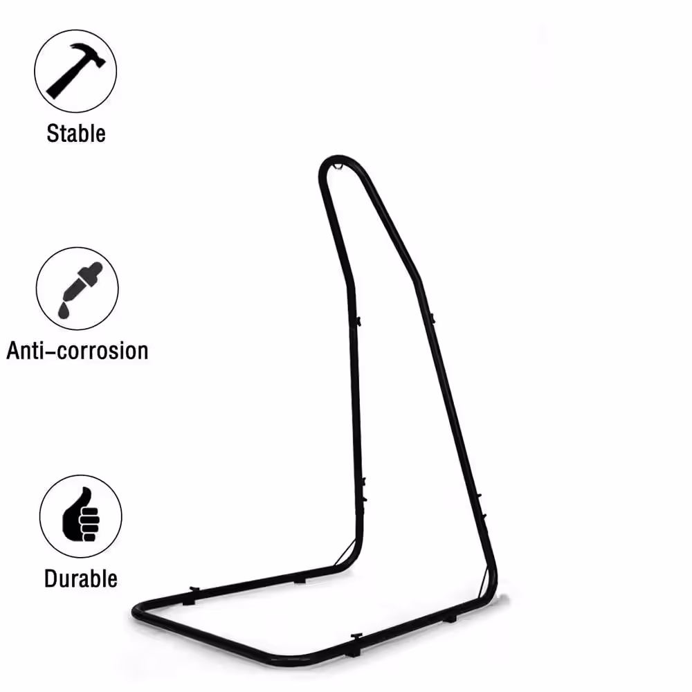 Barton 3.7 ft. W Metal Frame Adjustable Hammock Stand in Black
