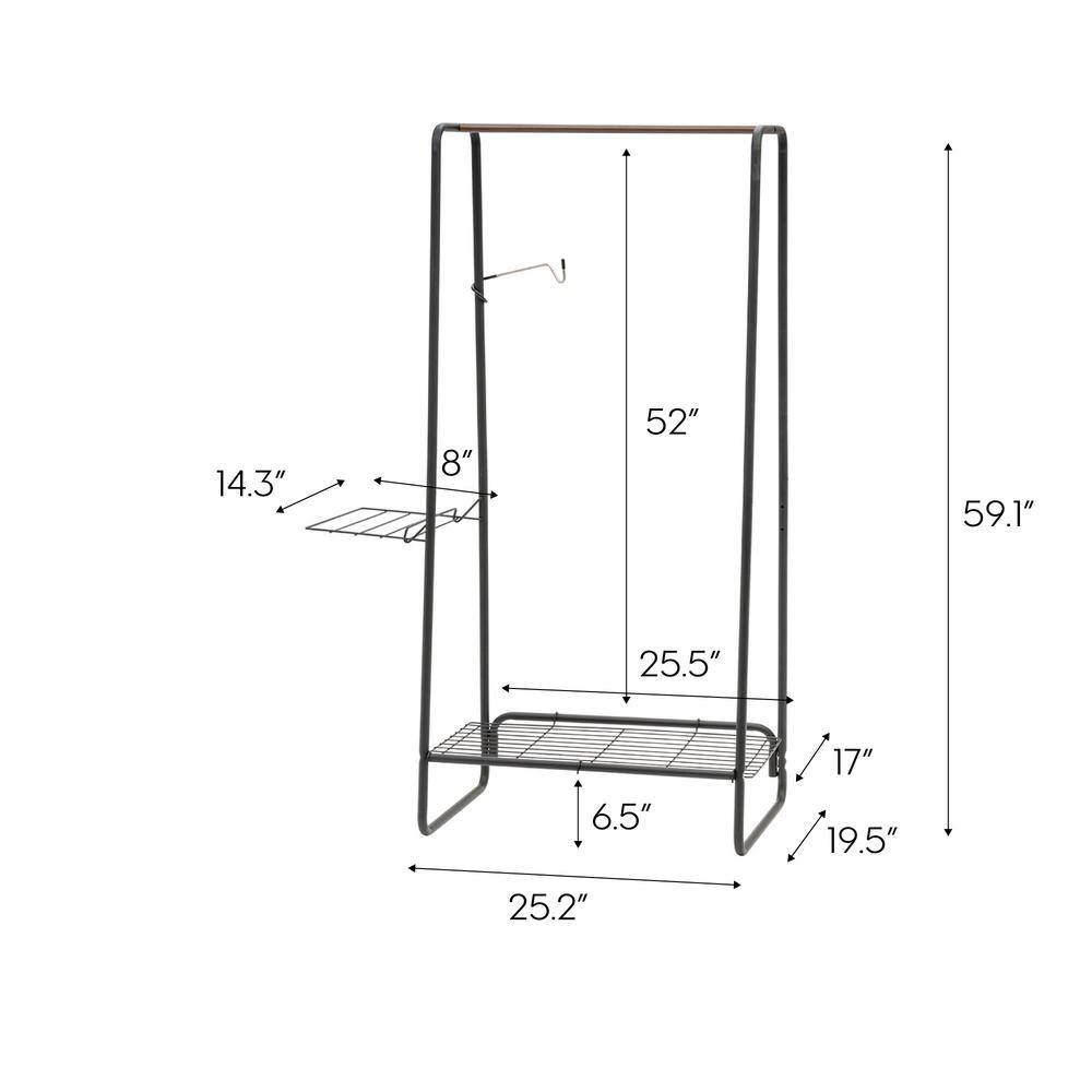 IRIS Black Metal Clothes Rack 35.24 in. W x 596 in. H