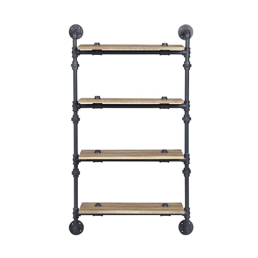 Acme Furniture Brantley 47 in. Oak 4-Shelf Wall Rack