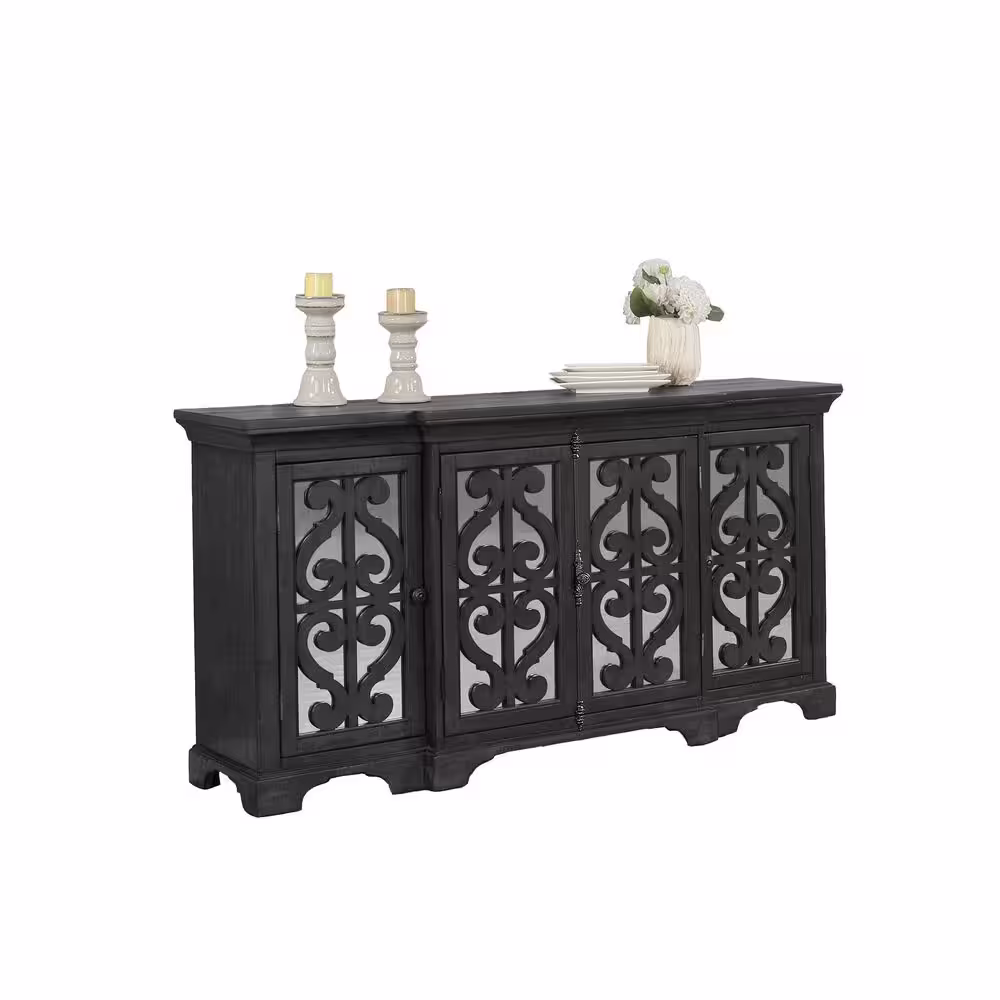 None Jade 10-Piece Rectangle Gray Dining Set with Beige Linen Fabric and Server