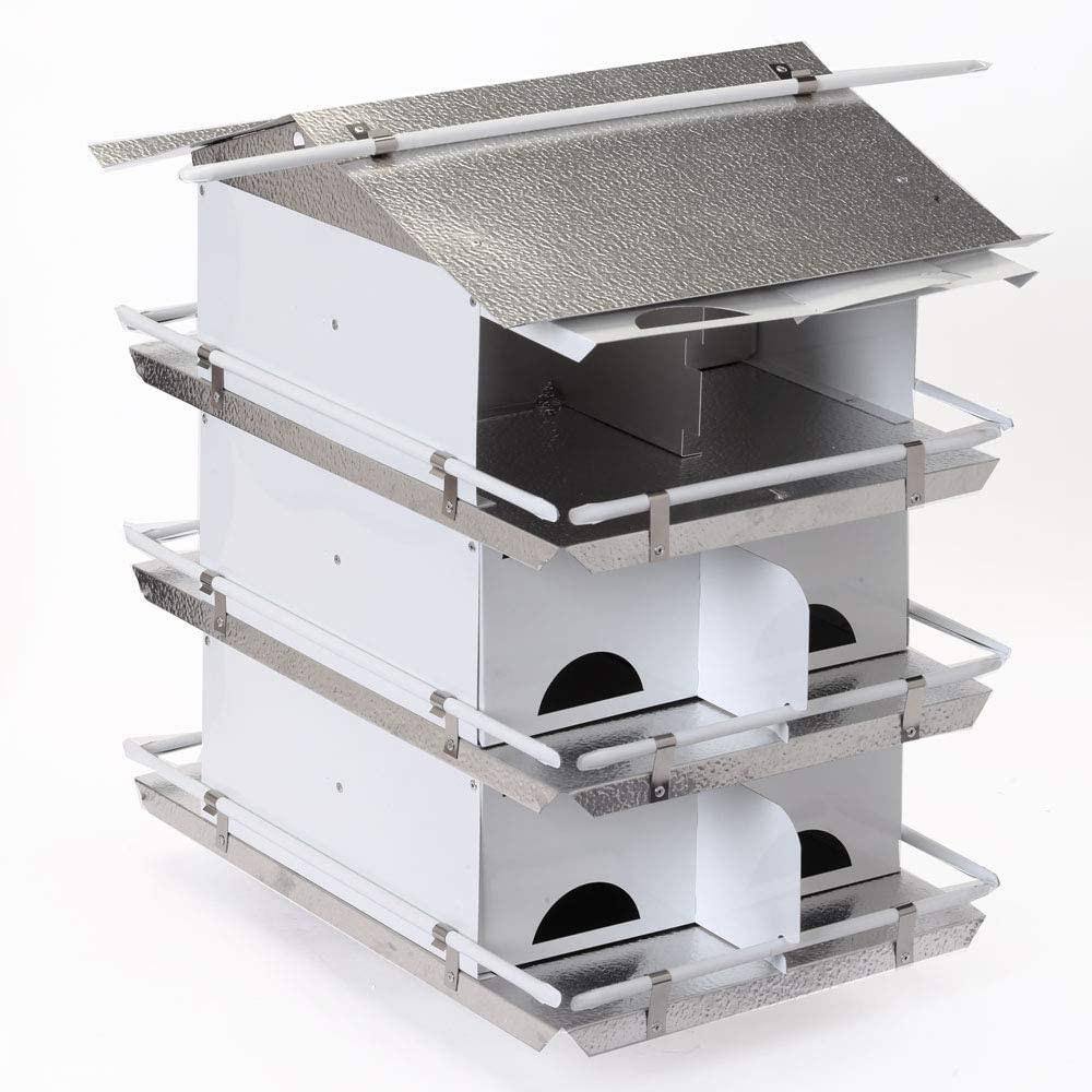 BIRDS choice Starling Resistant Entrance Holes 3-Floor-12 Room Purple Martin House