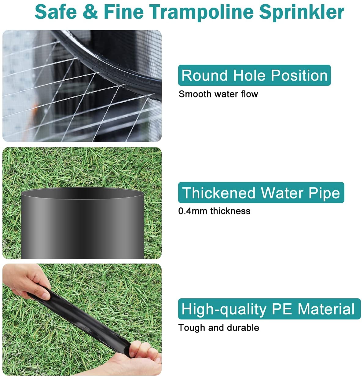 49FT Trampoline Sprinklers for Kids Outdoor Water Play Sprinklers Fun Summer Water Toys, Water Games Yard Toys Sprinklers Backyard Sprayer Water Park for Age 5+