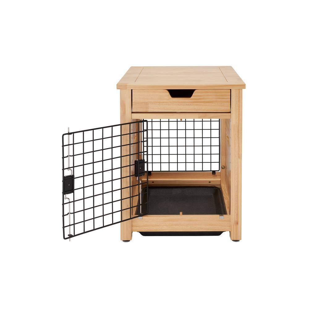 TRINITY 18 in. Pet Crate End Table w/Drawer - Natural