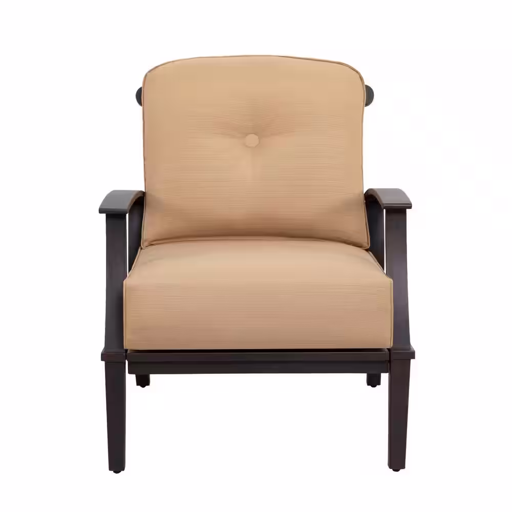 Nuu Garden 4-Piece Aluminum Patio Conversation Set with Yellow Cushion