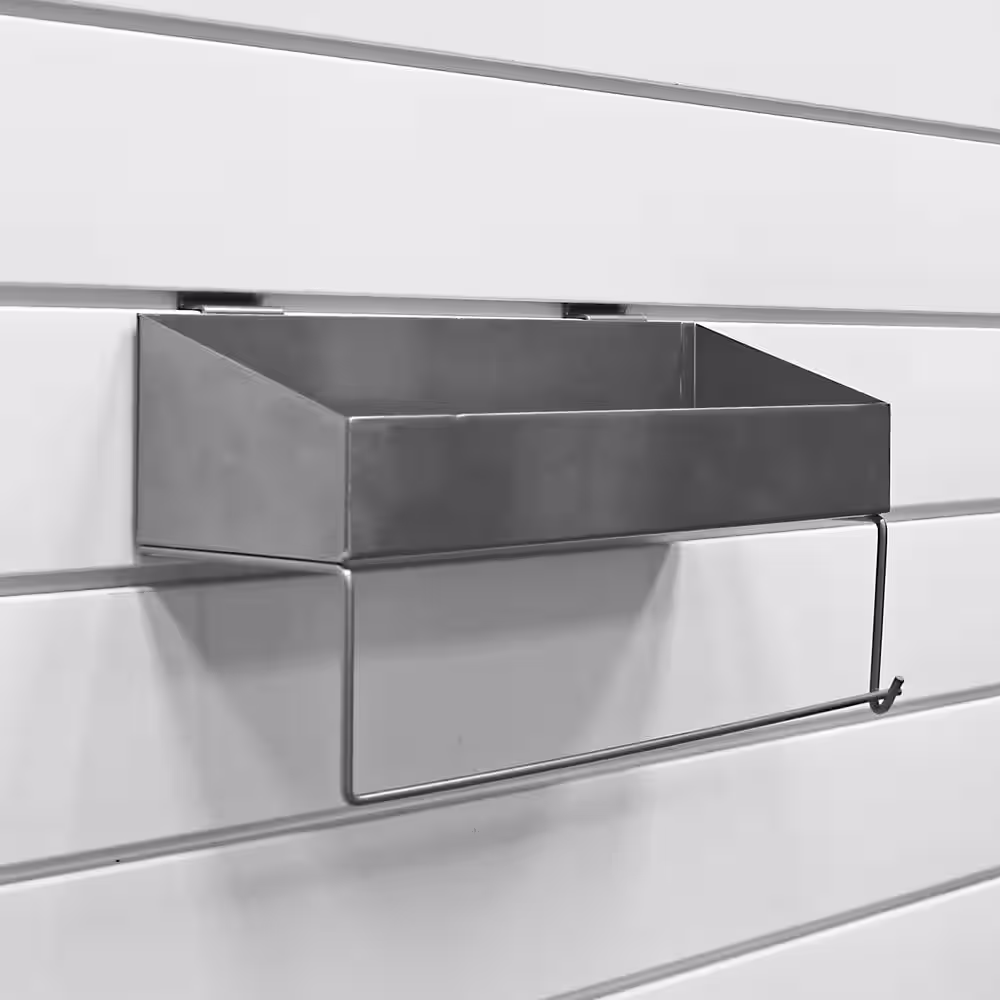 Proslat 16.5 in. H x 5.5 in. W x 10 in. D Slatwall Shelf and Paper Towel Holder