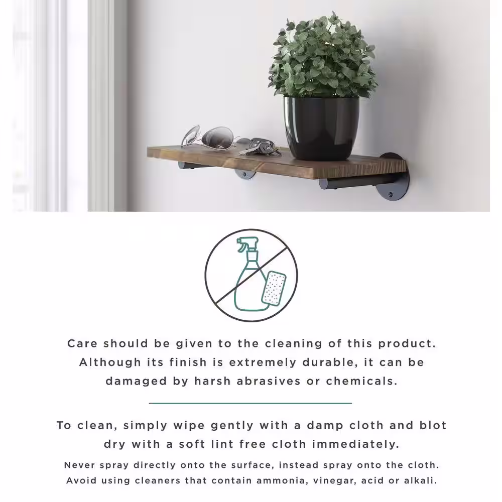 Liberty 8.1 in. x 10.6 in. Sleek Modern Satin Gold Shelf Bracket 2-Pack