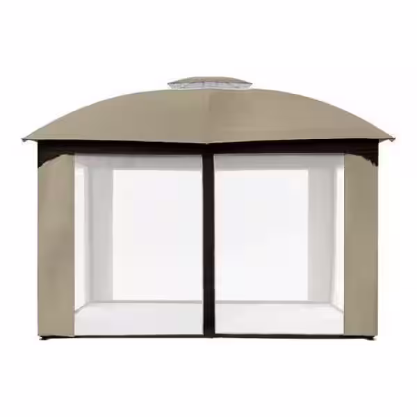 Hampton Bay Shiloh Glen 10 ft. x 12 ft. Steel Brown Gazebo