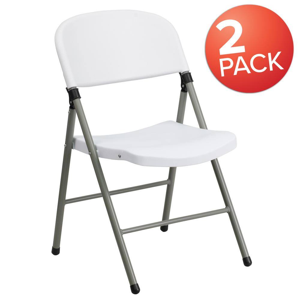 Carnegy Avenue White Metal Folding Chair (2-Pack)