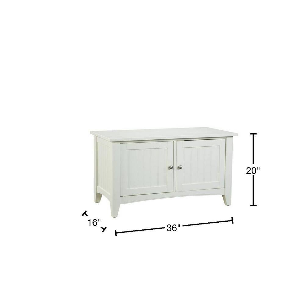 Alaterre Furniture Ivory Storage Bench